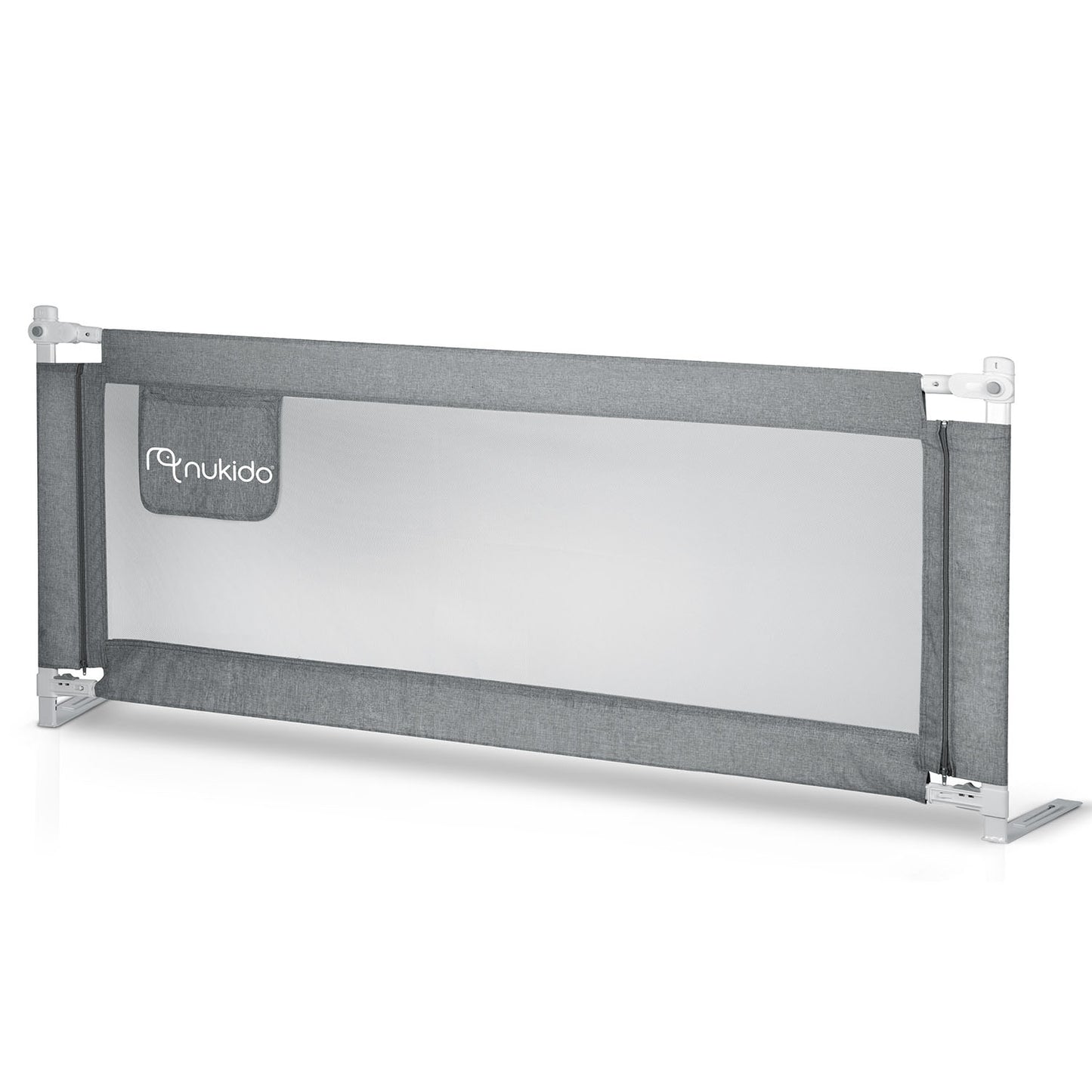 Bed Rail Guard with Safety Lock, 160 cm, Grey