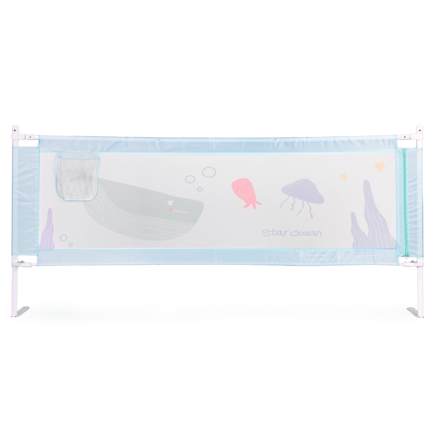 Bed Safety Rail 200 cm, Adjustable Height, Steel Frame