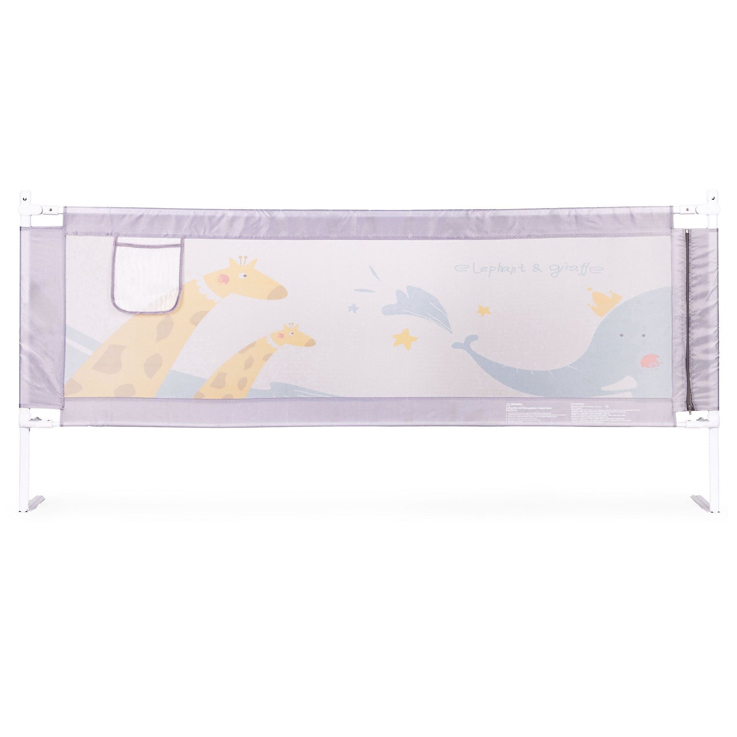 Bed Safety Rail 200 cm with Adjustable Height and Pocket