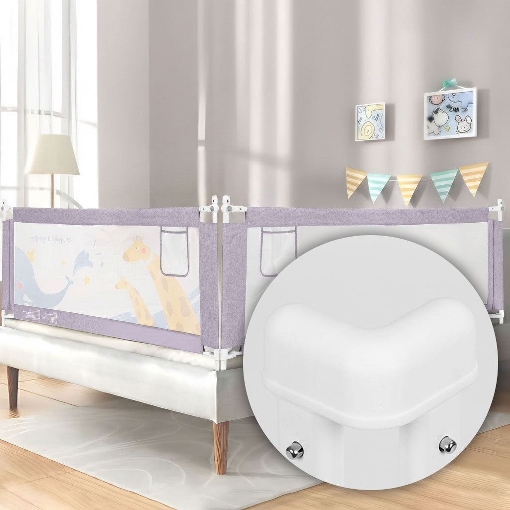 Bed Safety Rail 200 cm with Adjustable Height and Pocket