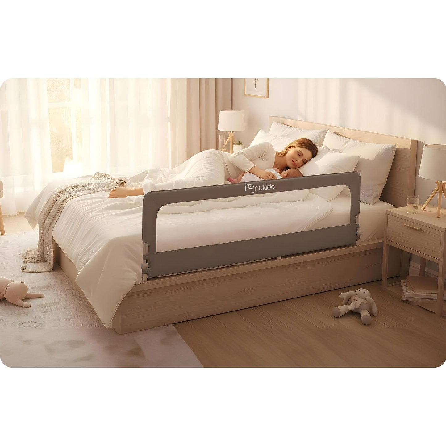 Bed Safety Rail Guard, 180 cm, Gray, Easy Install