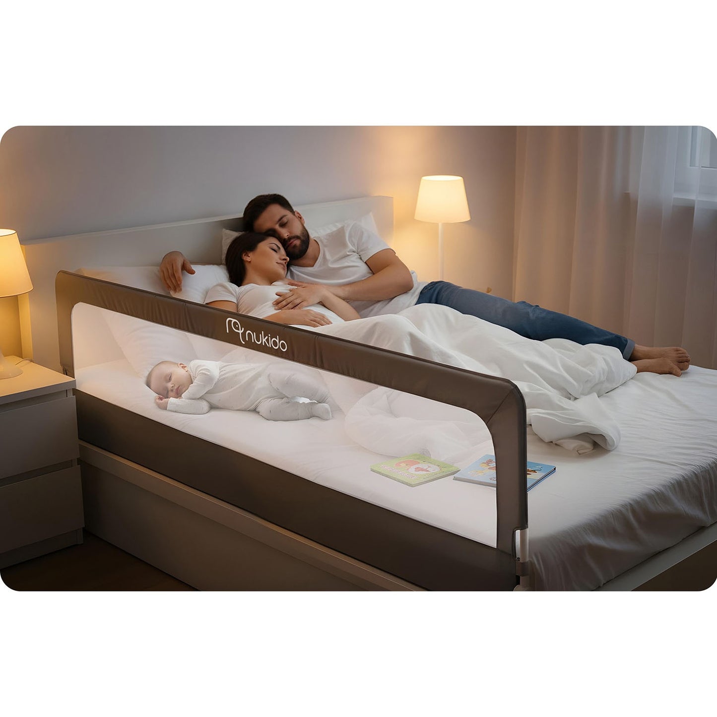 Bed Safety Rail Guard, 200 cm, Gray, Easy Install