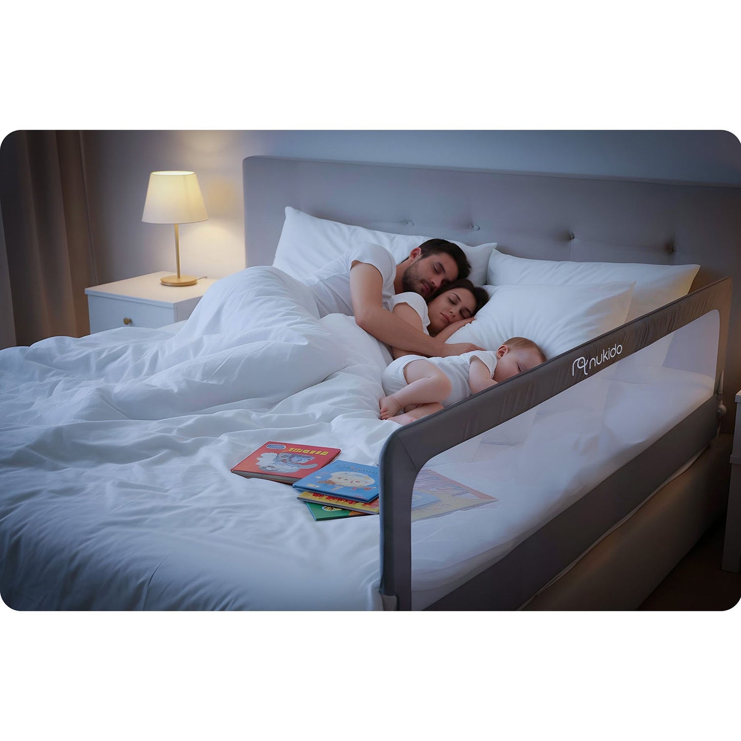 Bed Safety Rail Guard, 200 cm, Gray, Easy Install