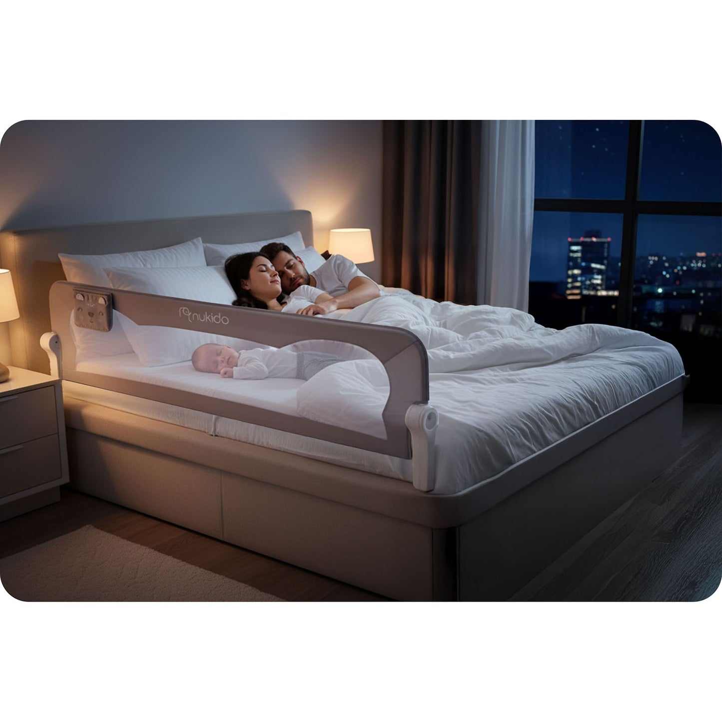 Bed Safety Rail Guard, 200 cm, Gray, Easy Install
