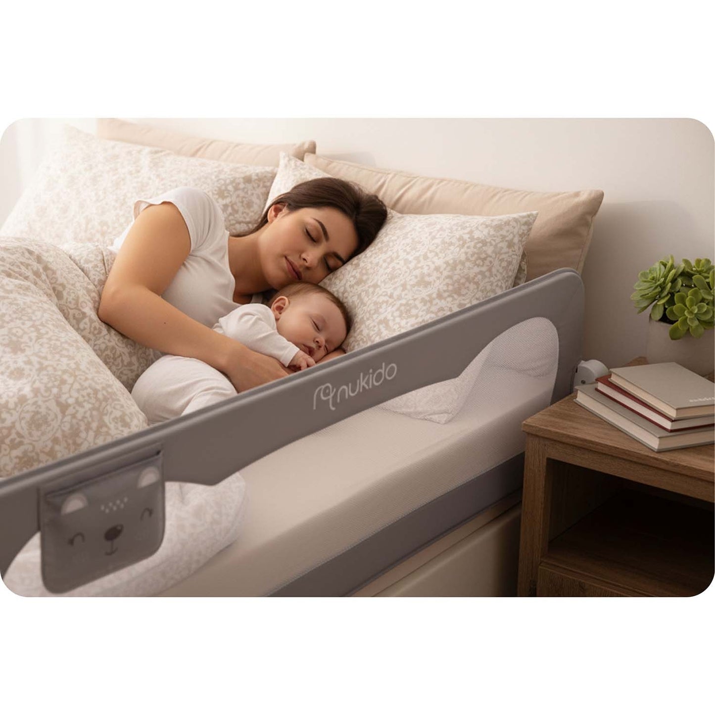 Bed Safety Rail Guard, 200 cm, Gray, Easy Install