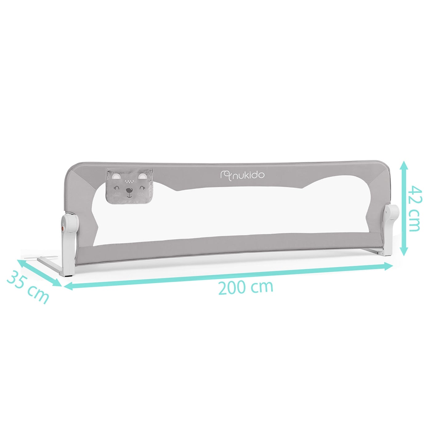 Bed Safety Rail Guard, 200 cm, Gray, Easy Install