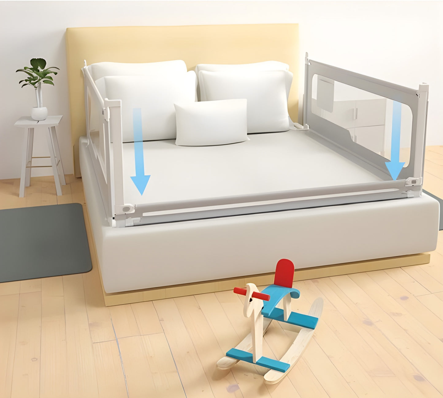 Bed safety rail, 200 cm, protective barrier for children, ECOTOYS
