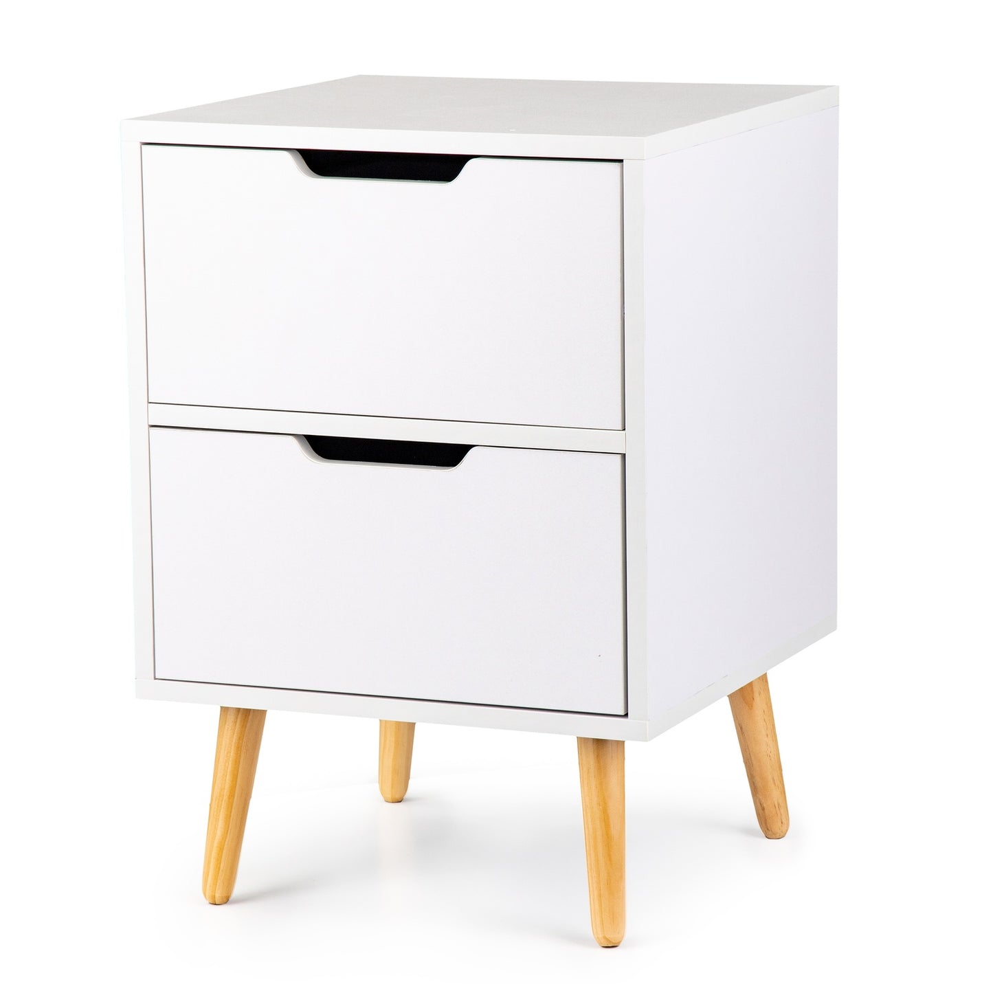 Bedside table 2 drawers, pine legs