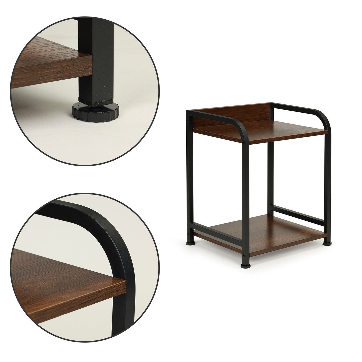 Bedside table 2 tier loft drawer shelves