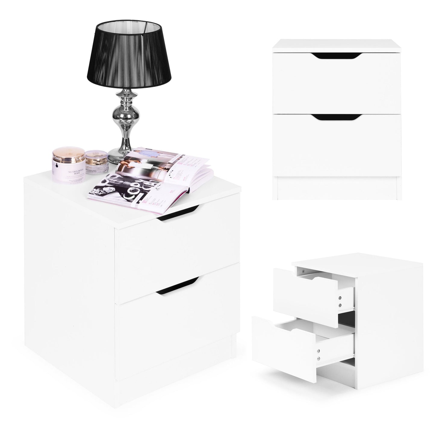 Bedside table with 2 drawers ModernHome