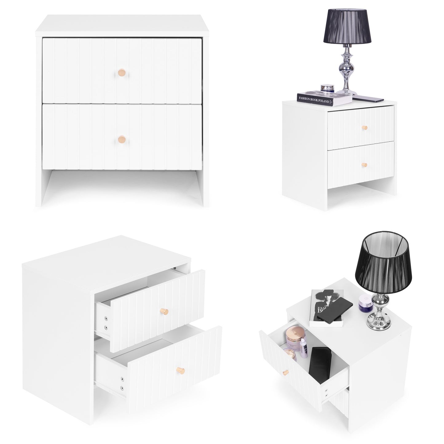 Bedside table with 2 drawers ModernHome