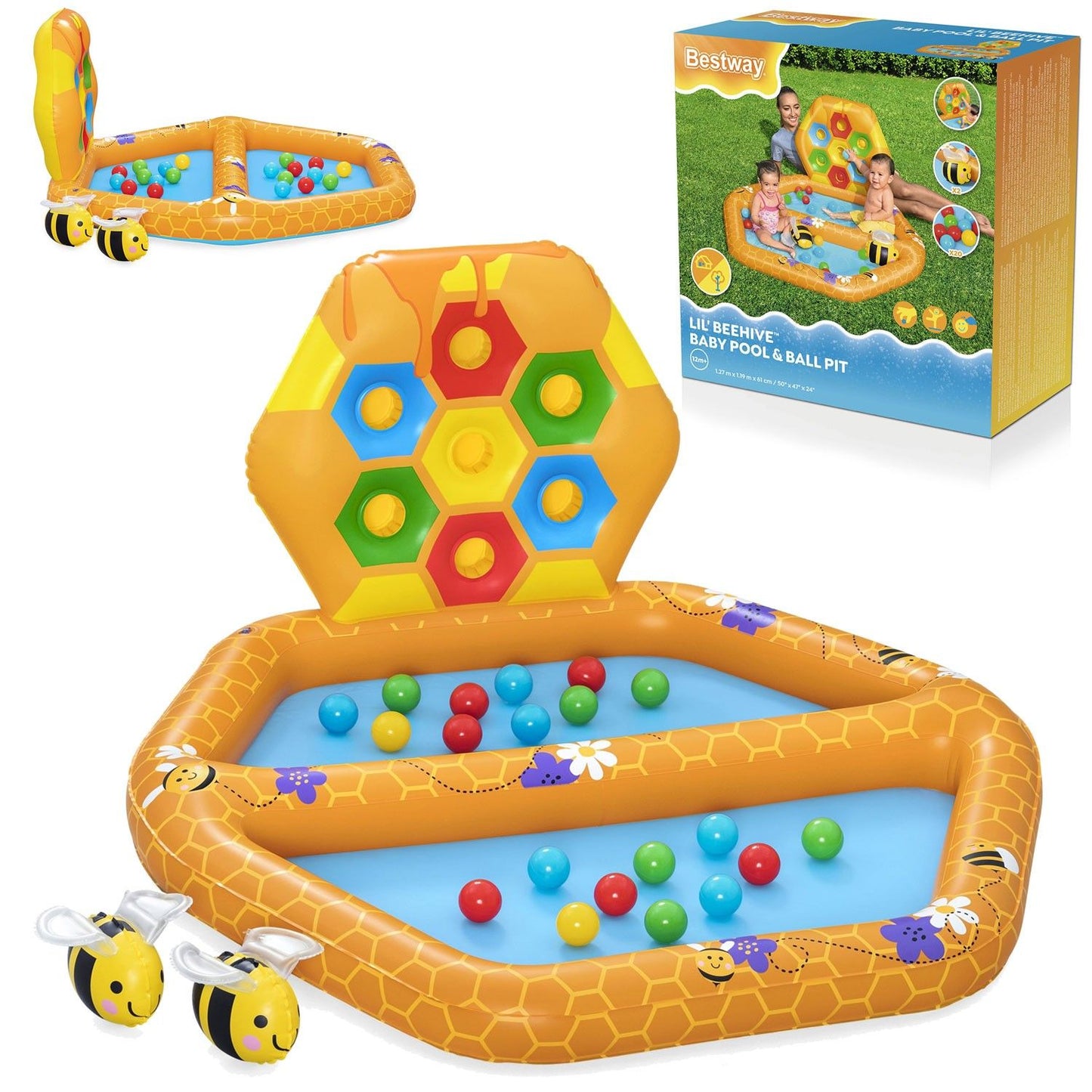 Bees inflatable playground 127 x 119 x 61 cm Bestway 52639