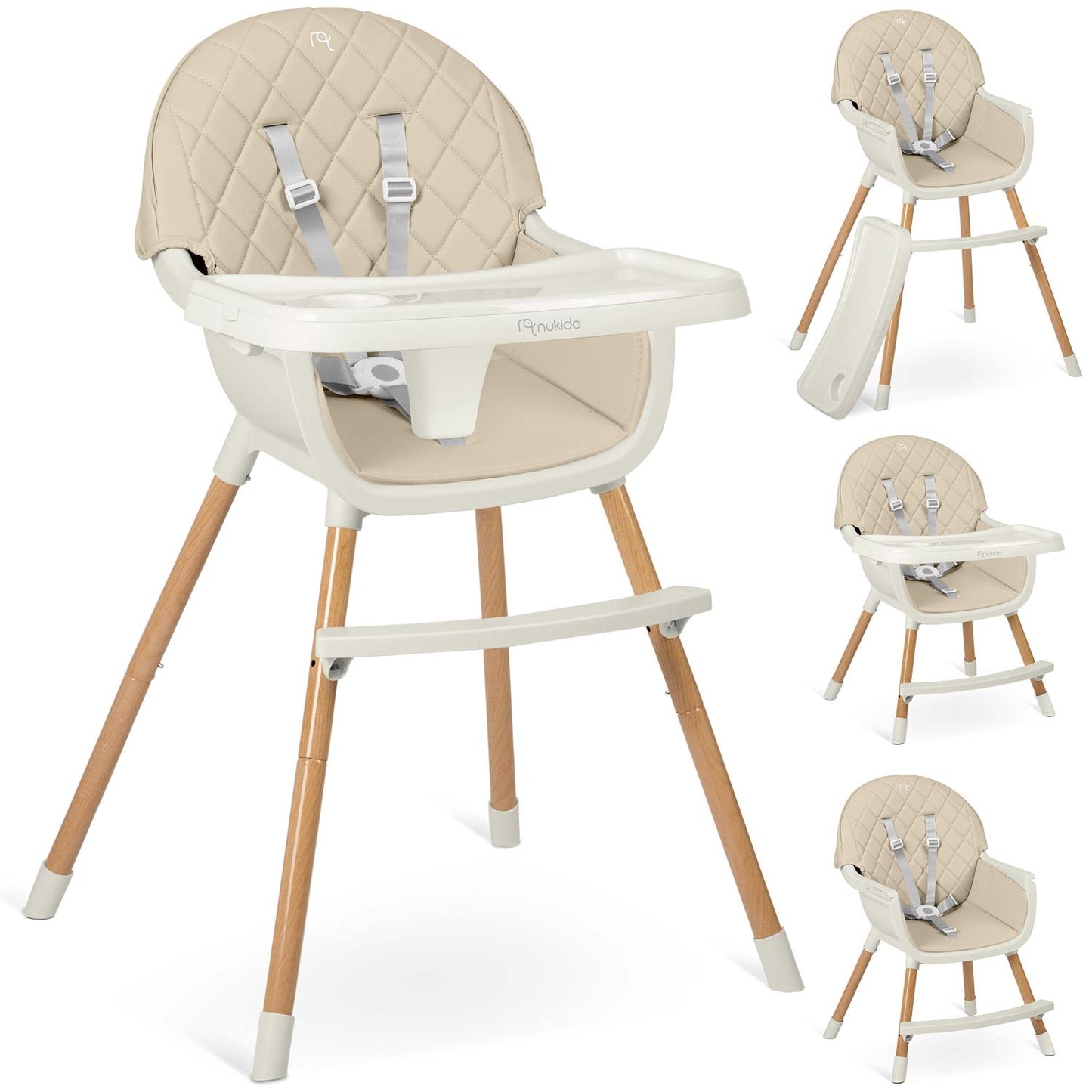 Beige Dining Chair for Children Nukido Lilo