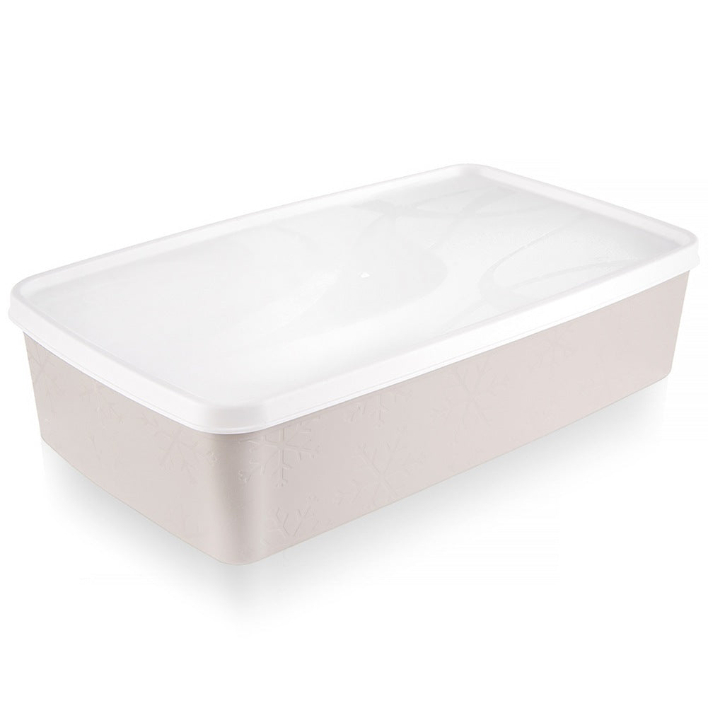 Beige Food Container with Lid, 2L Capacity