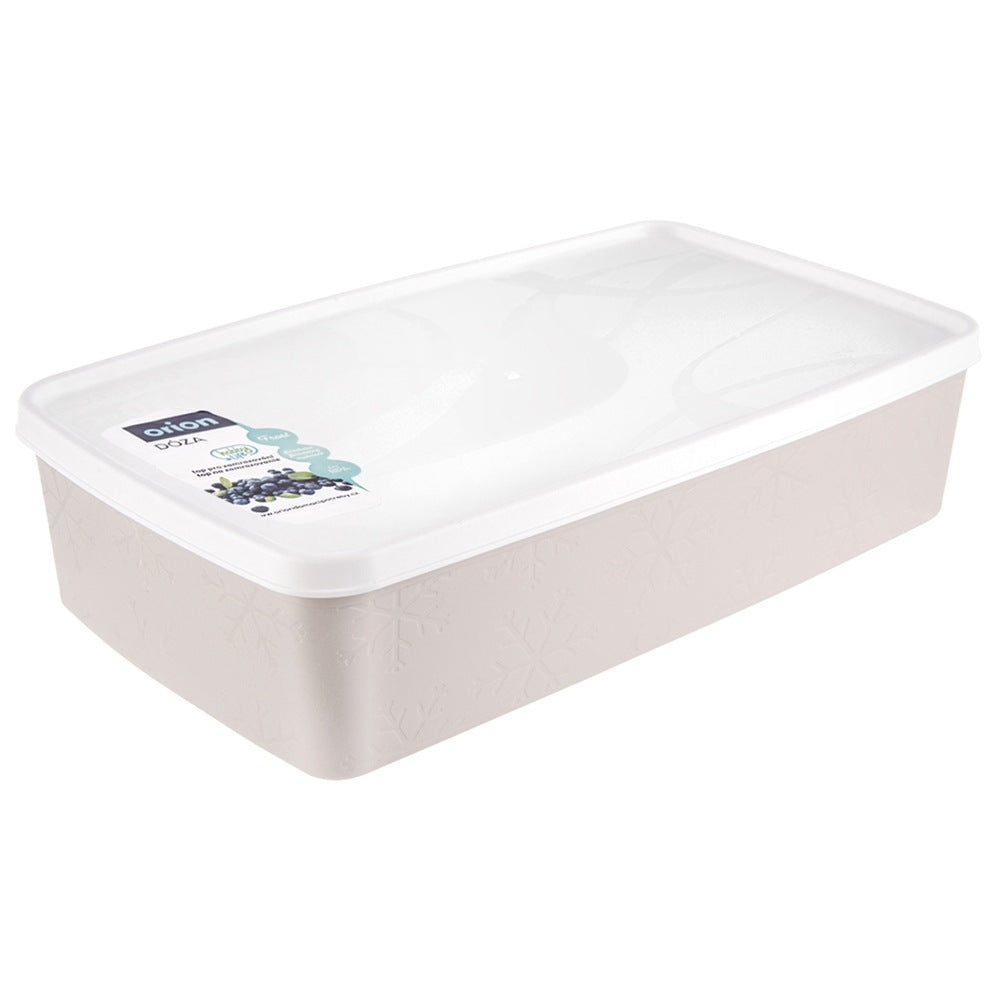 Beige Food Container with Lid, 2L Capacity