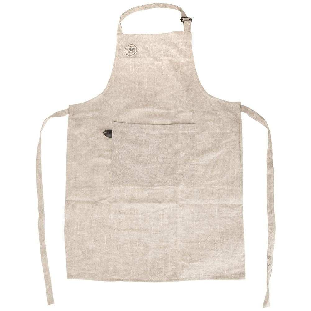 Beige Kitchen Apron in Cotton for Cooking and Baking