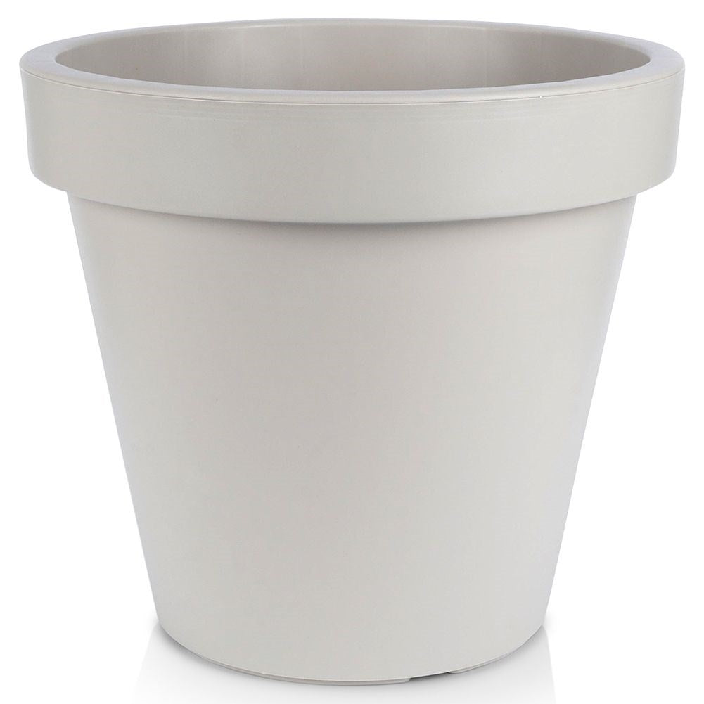 Beige Weatherproof Flower Pot in High Quality Plastic