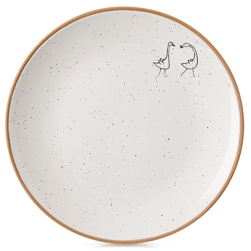 Beige ceramic dessert plate 20 cm