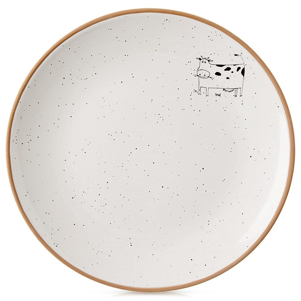 Beige ceramic dessert plate 20 cm