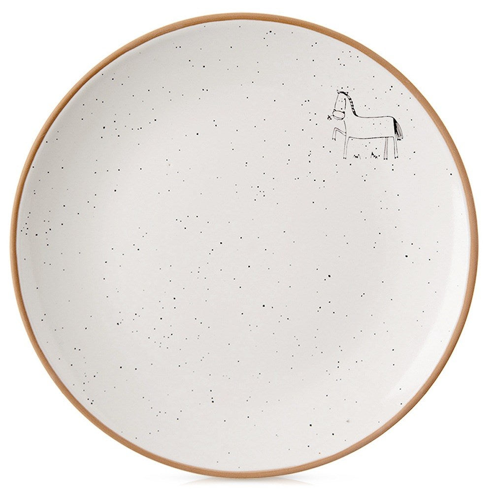Beige ceramic dessert plate 20 cm