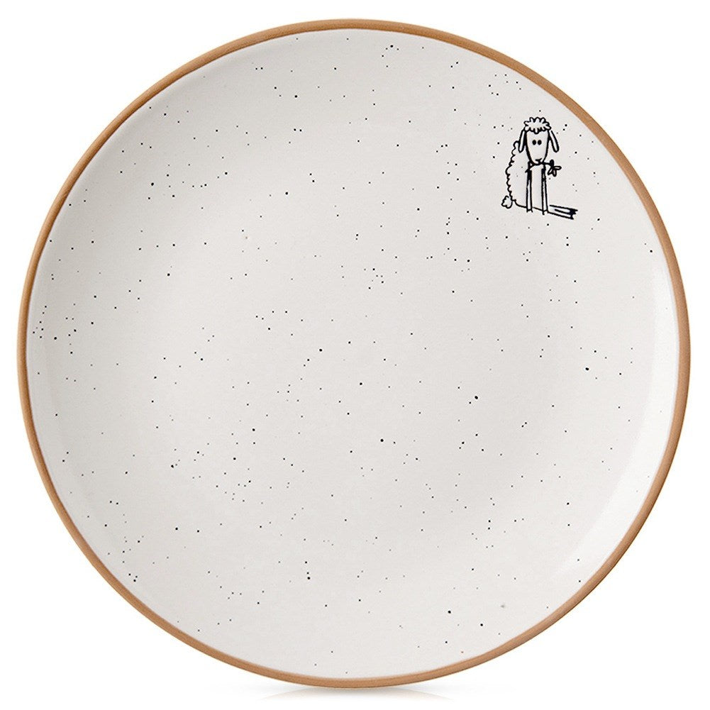 Beige ceramic dessert plate 20 cm