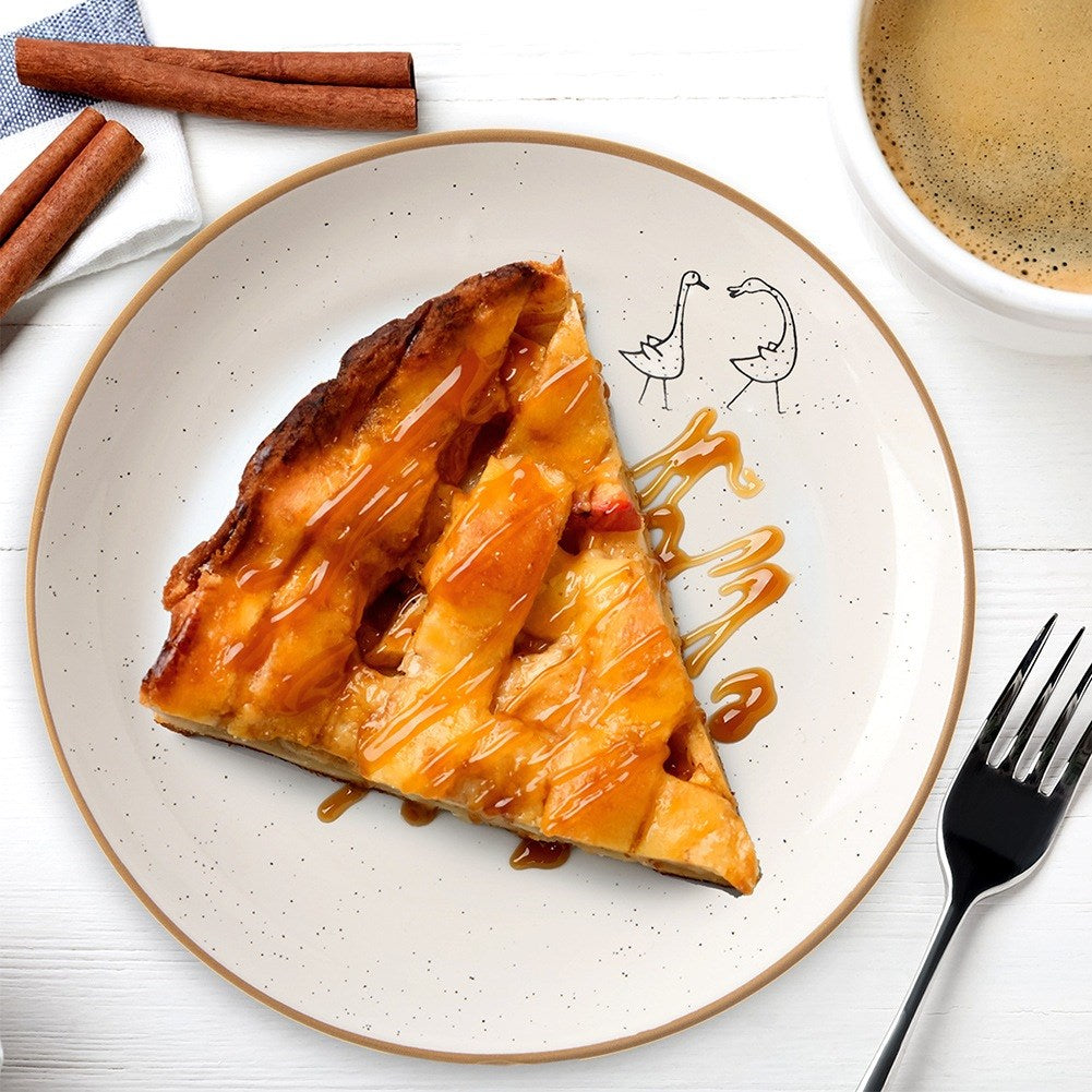 Beige ceramic dessert plate 20 cm