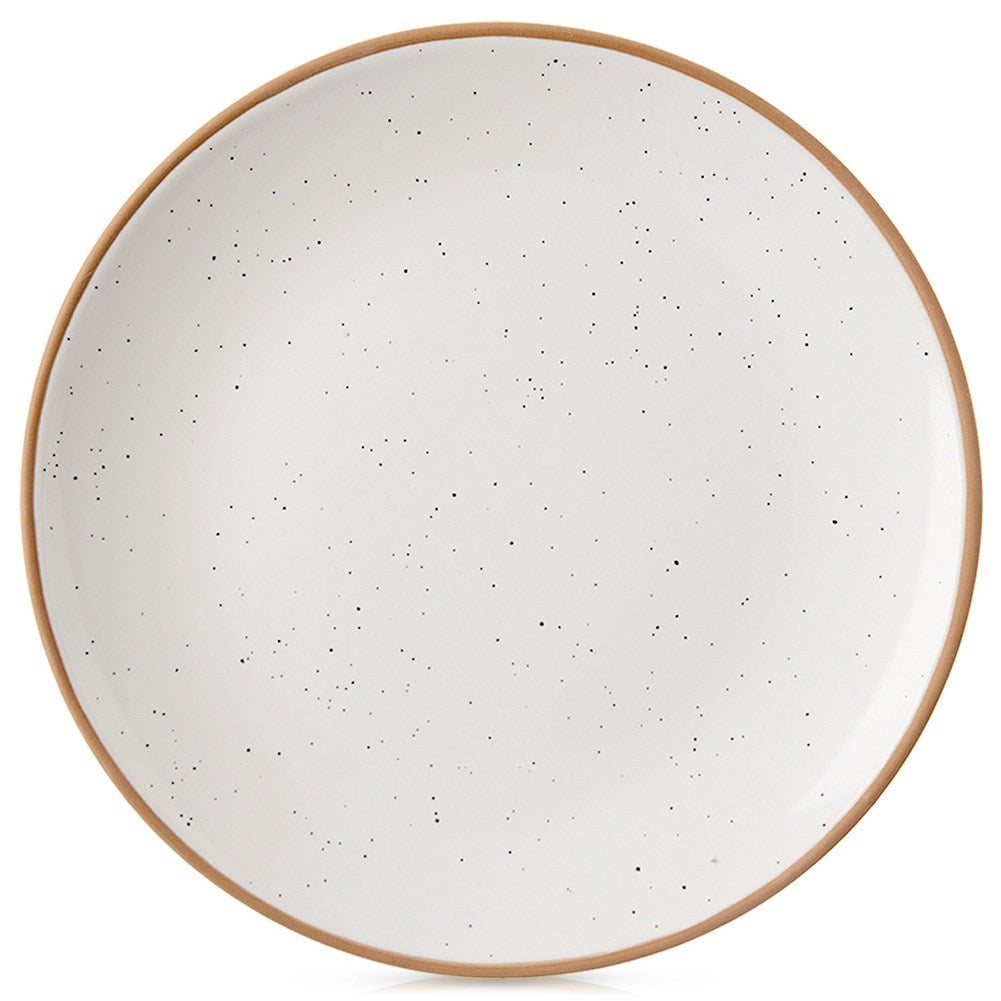 Beige ceramic shallow dinner plate 27 cm