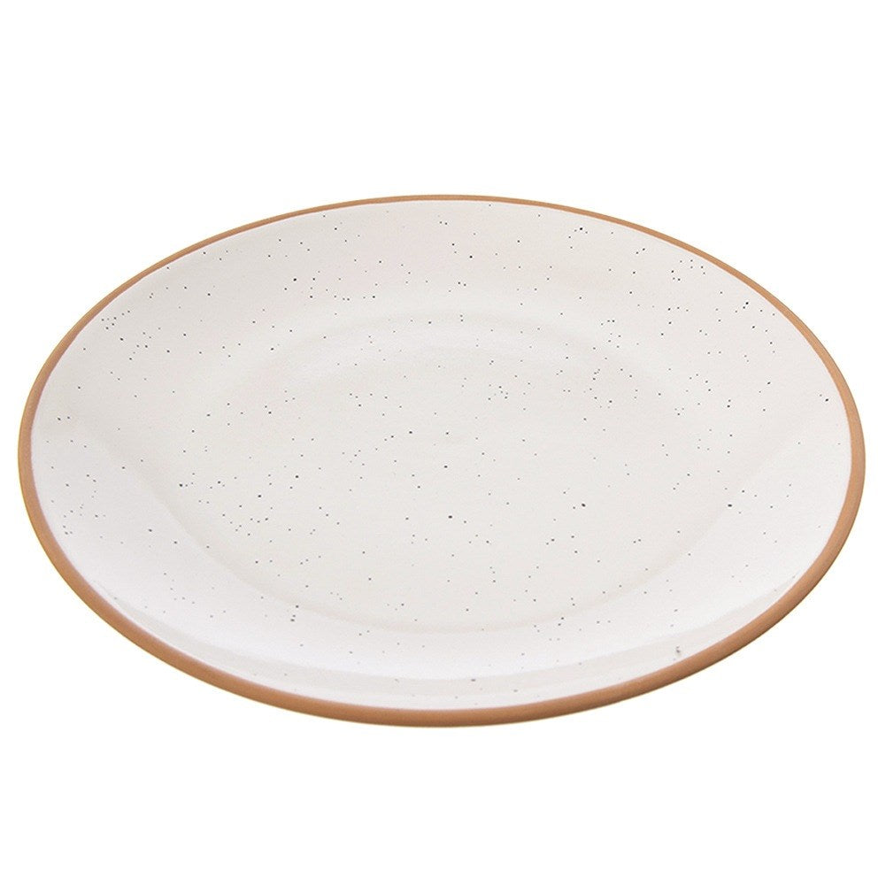 Beige ceramic shallow dinner plate 27 cm