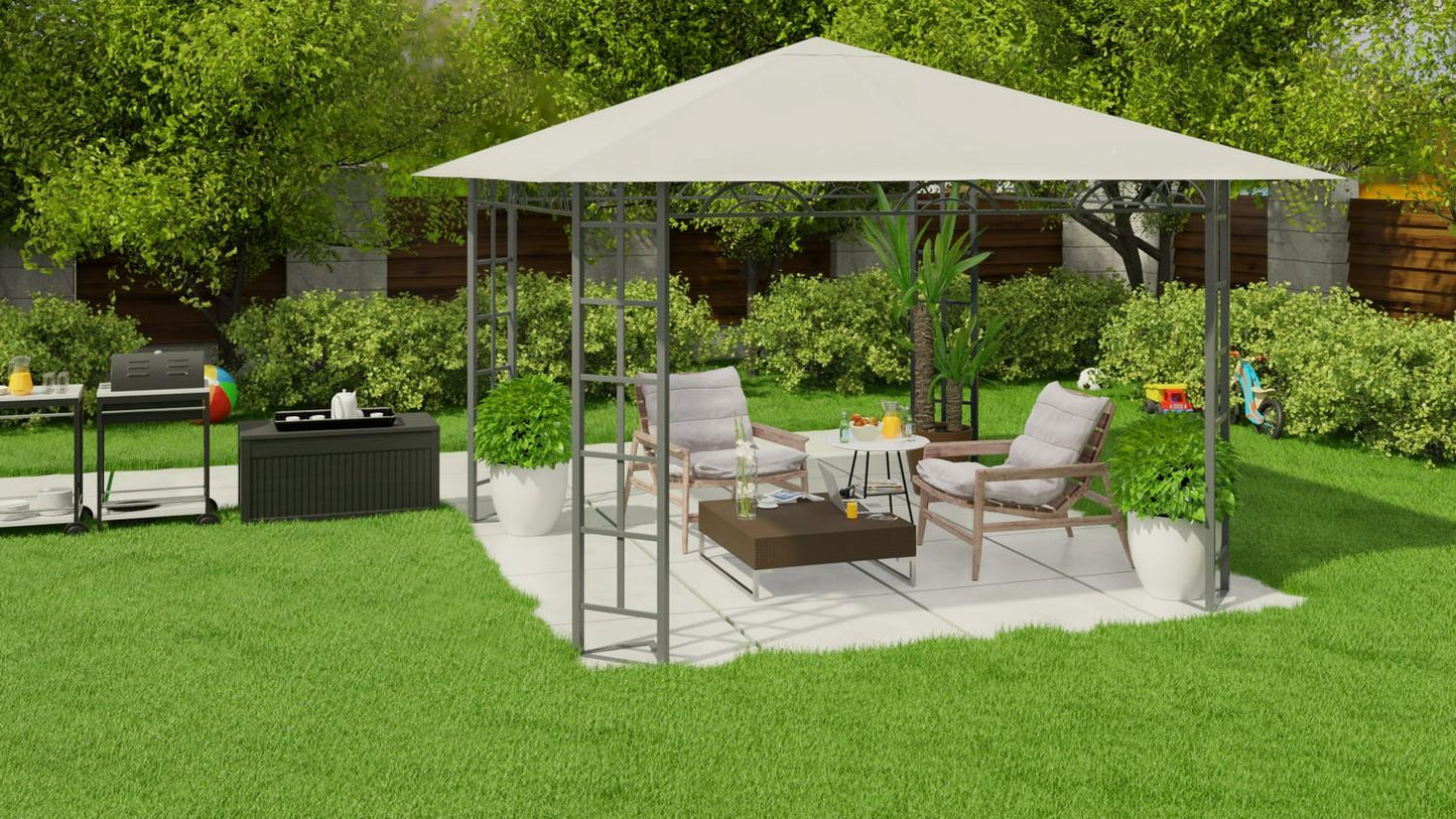 Beige garden pavilion, tent 3x3m Plonos 4932
