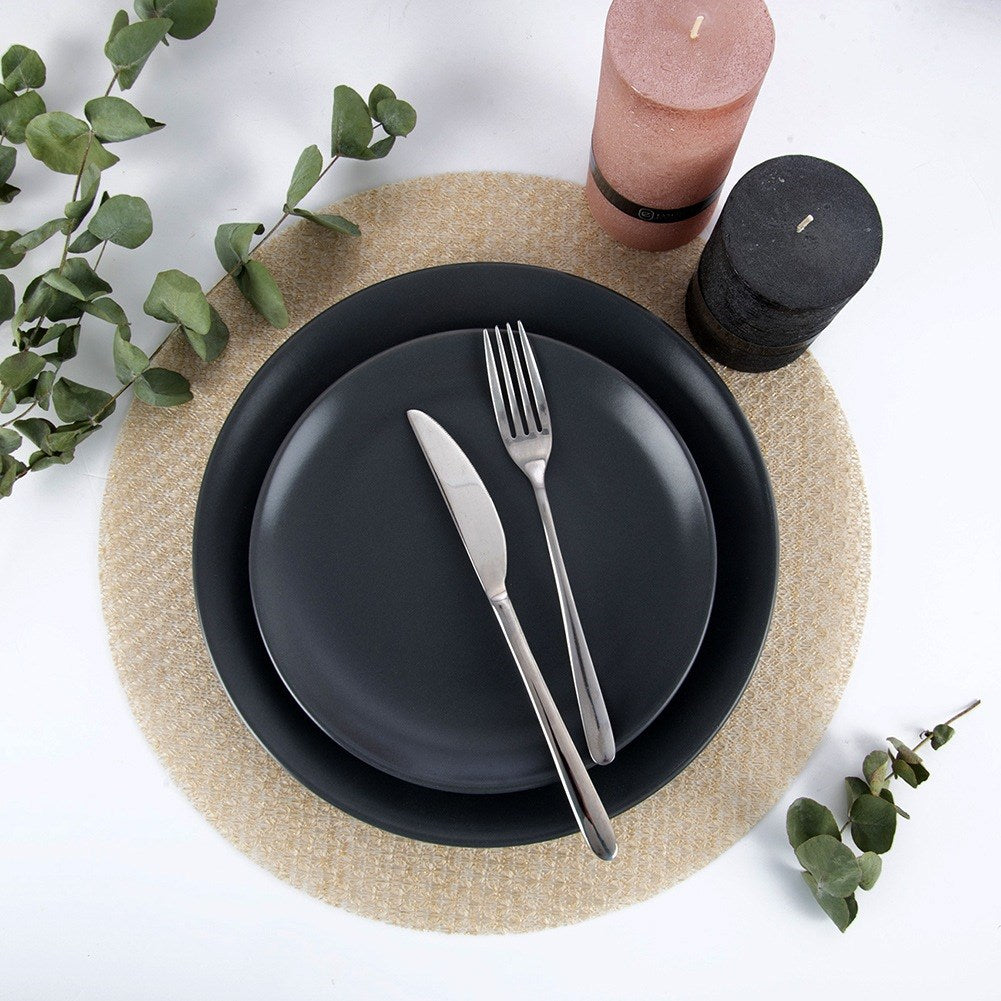 Beige gold table mat 38 cm
