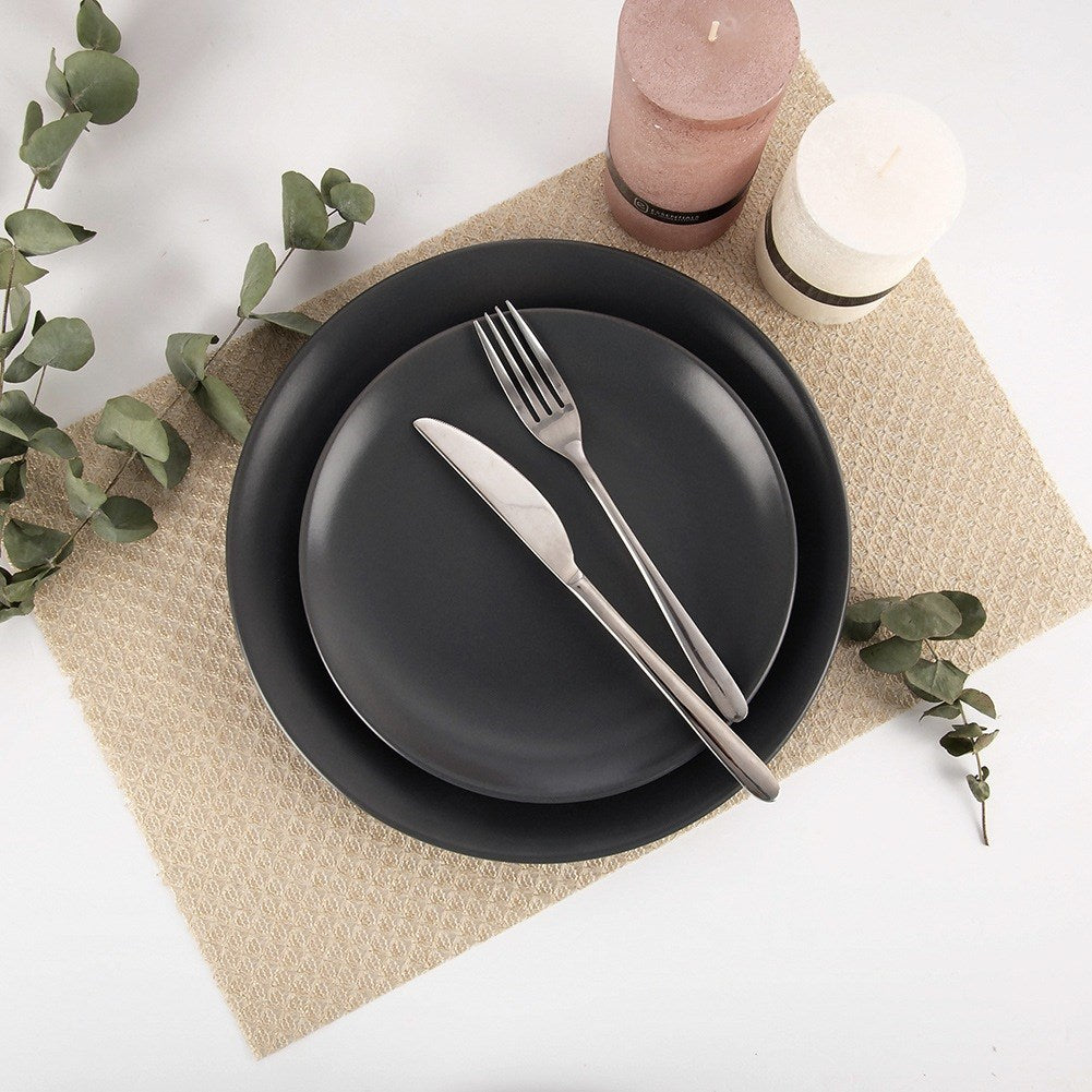Beige gold table mat 45x30 cm