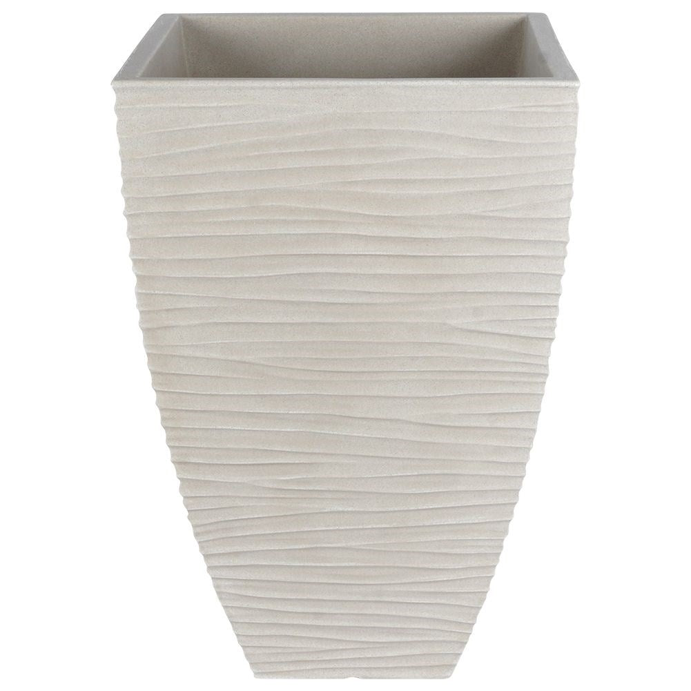 Beige weatherproof pot with stone pattern for garden
