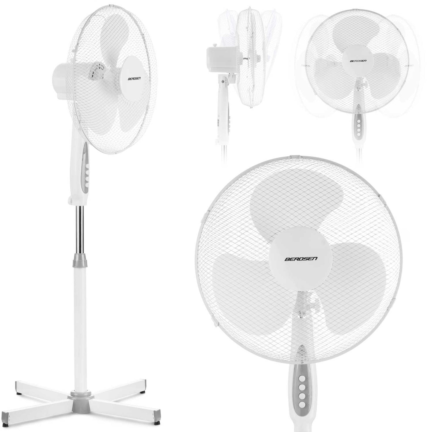 Berdsen 355000 white and gray floor fan