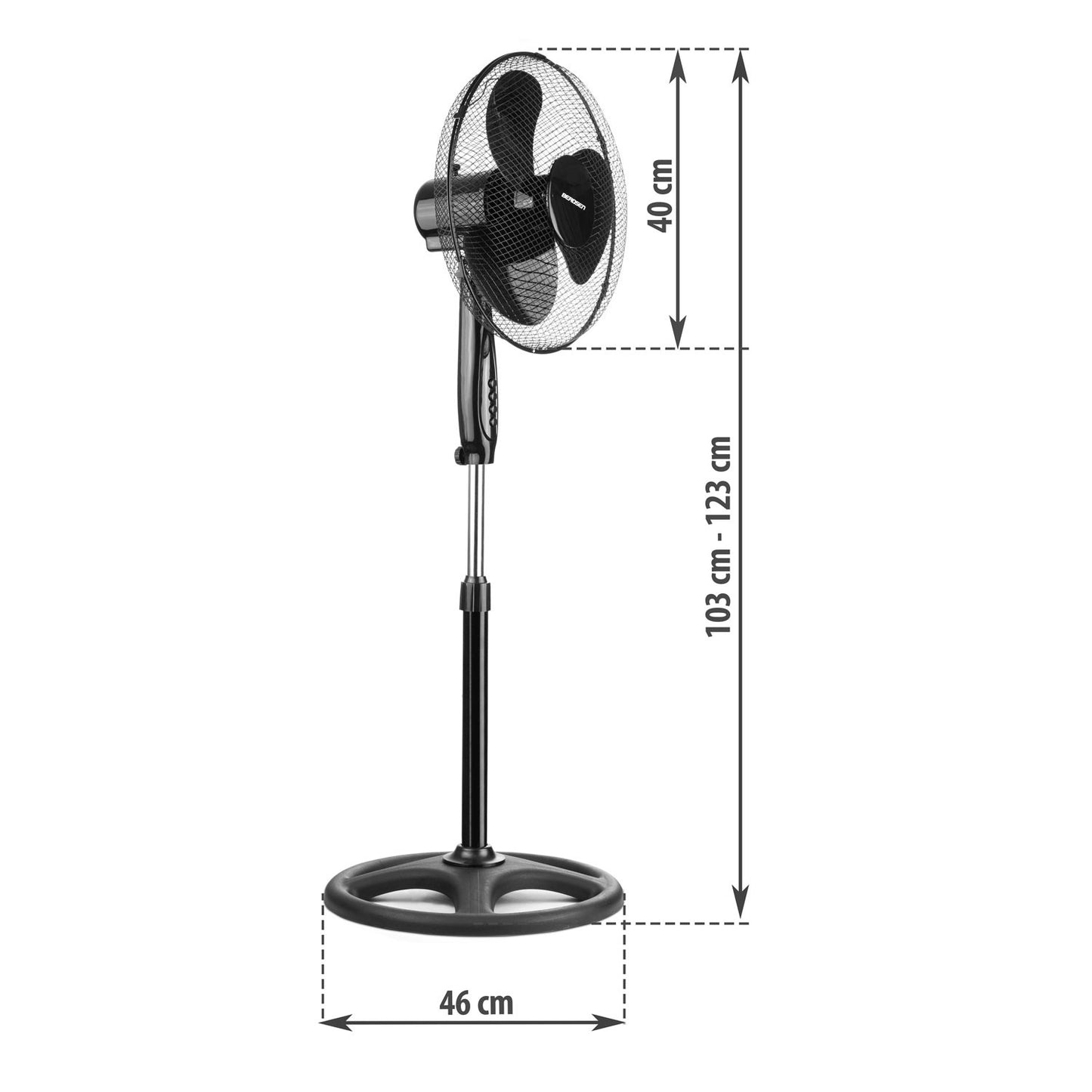 Berdsen 355010 black floor fan