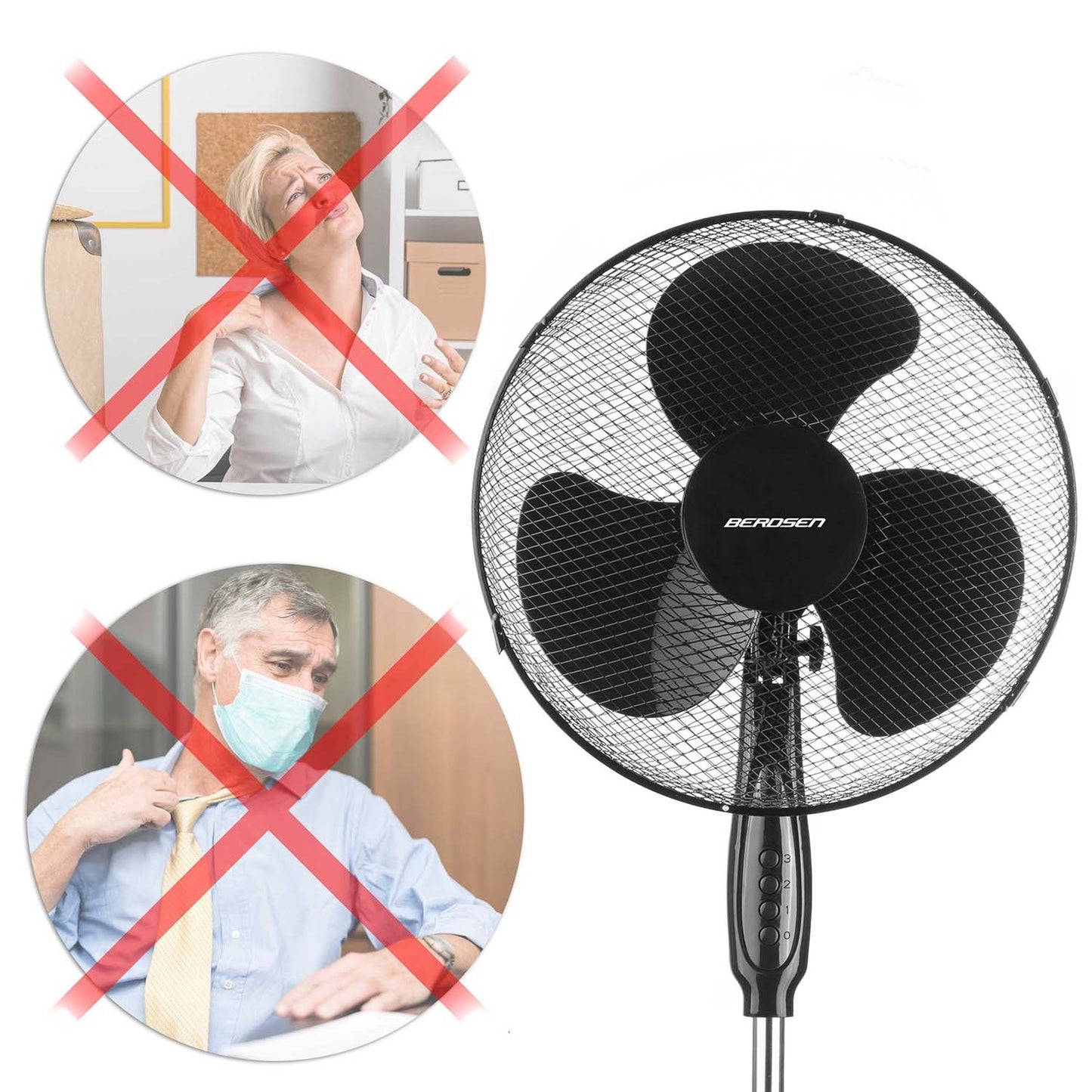 Berdsen 355010 black floor fan