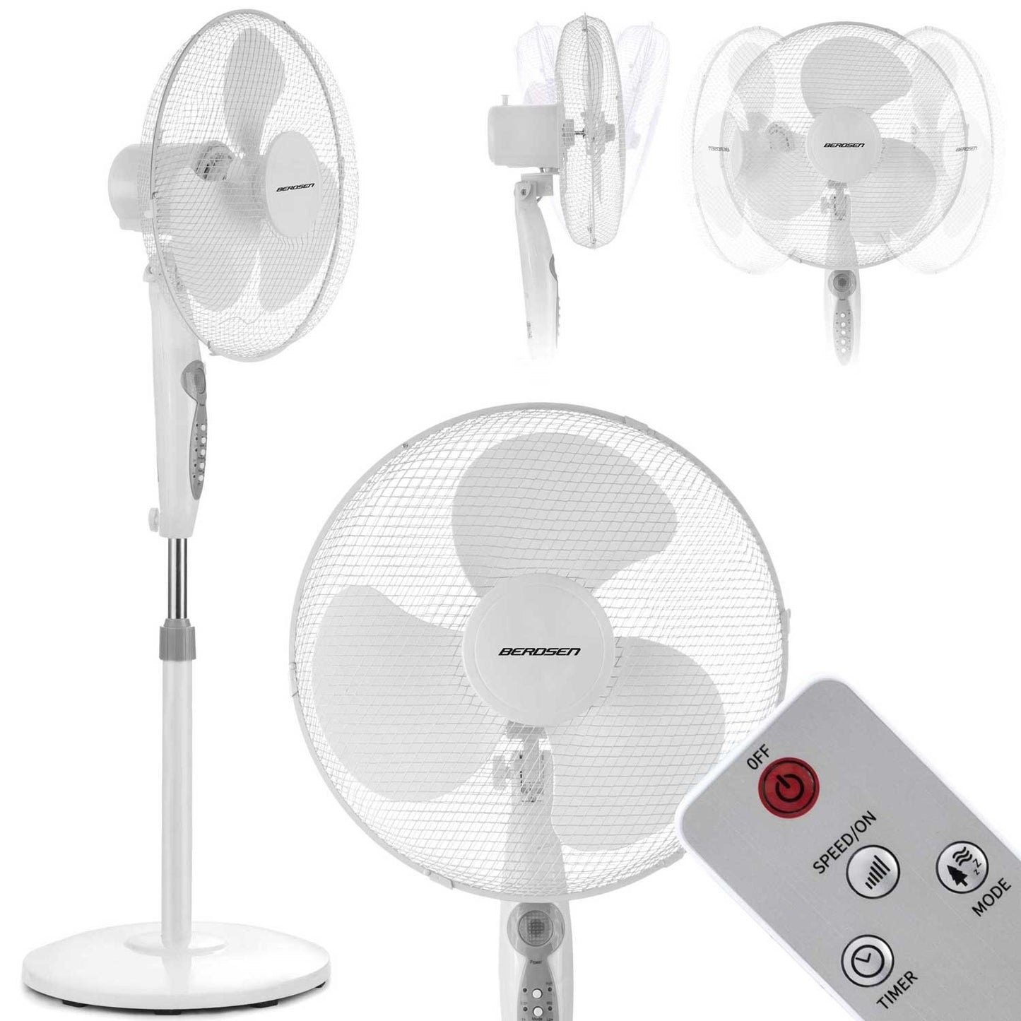 Berdsen 355100 white-gray floor fan