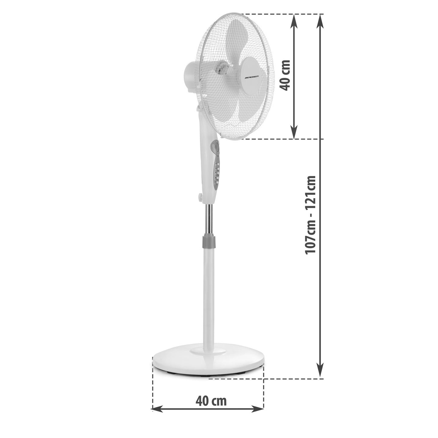 Berdsen 355100 white-gray floor fan