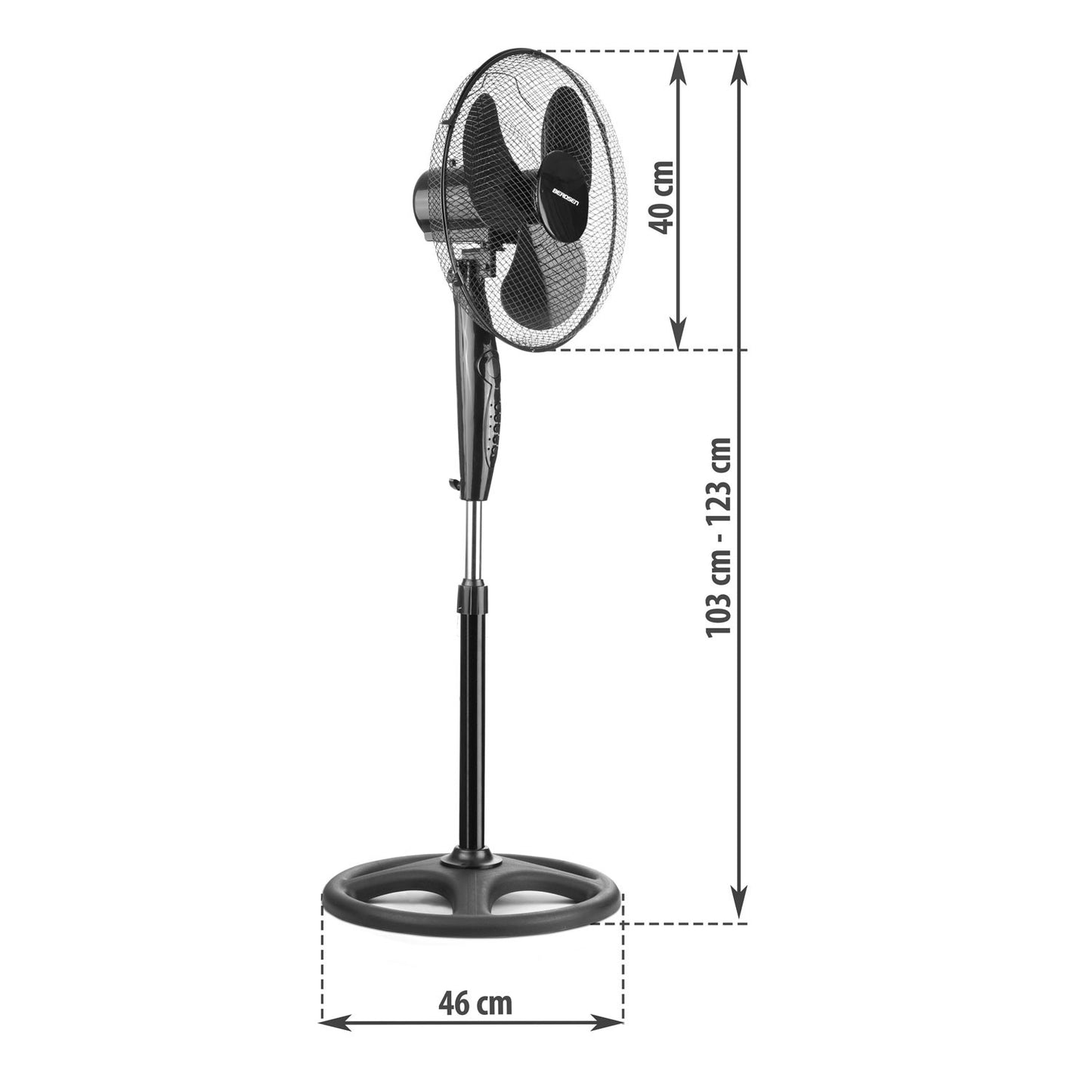 Berdsen 355110 black floor fan