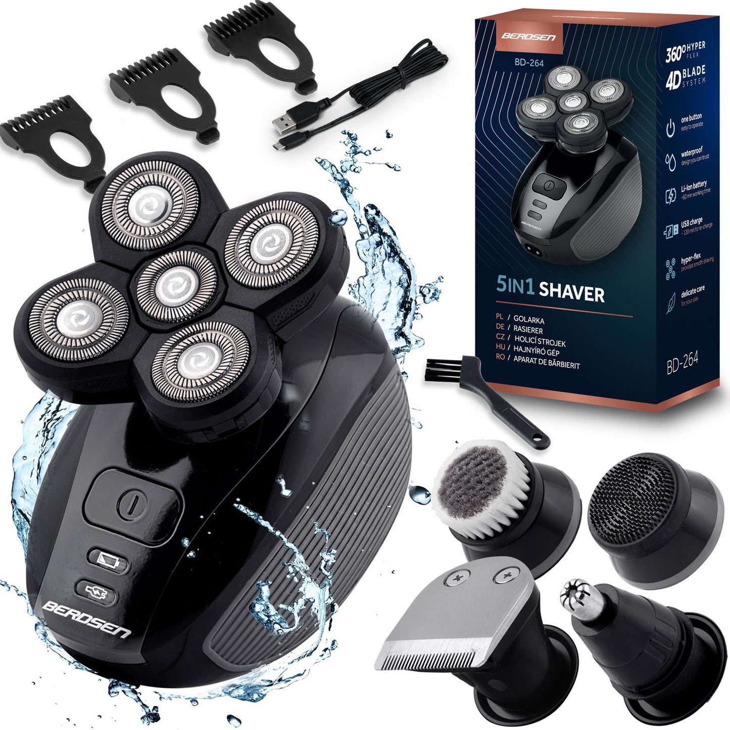Berdsen BD-264 electric shaver, black