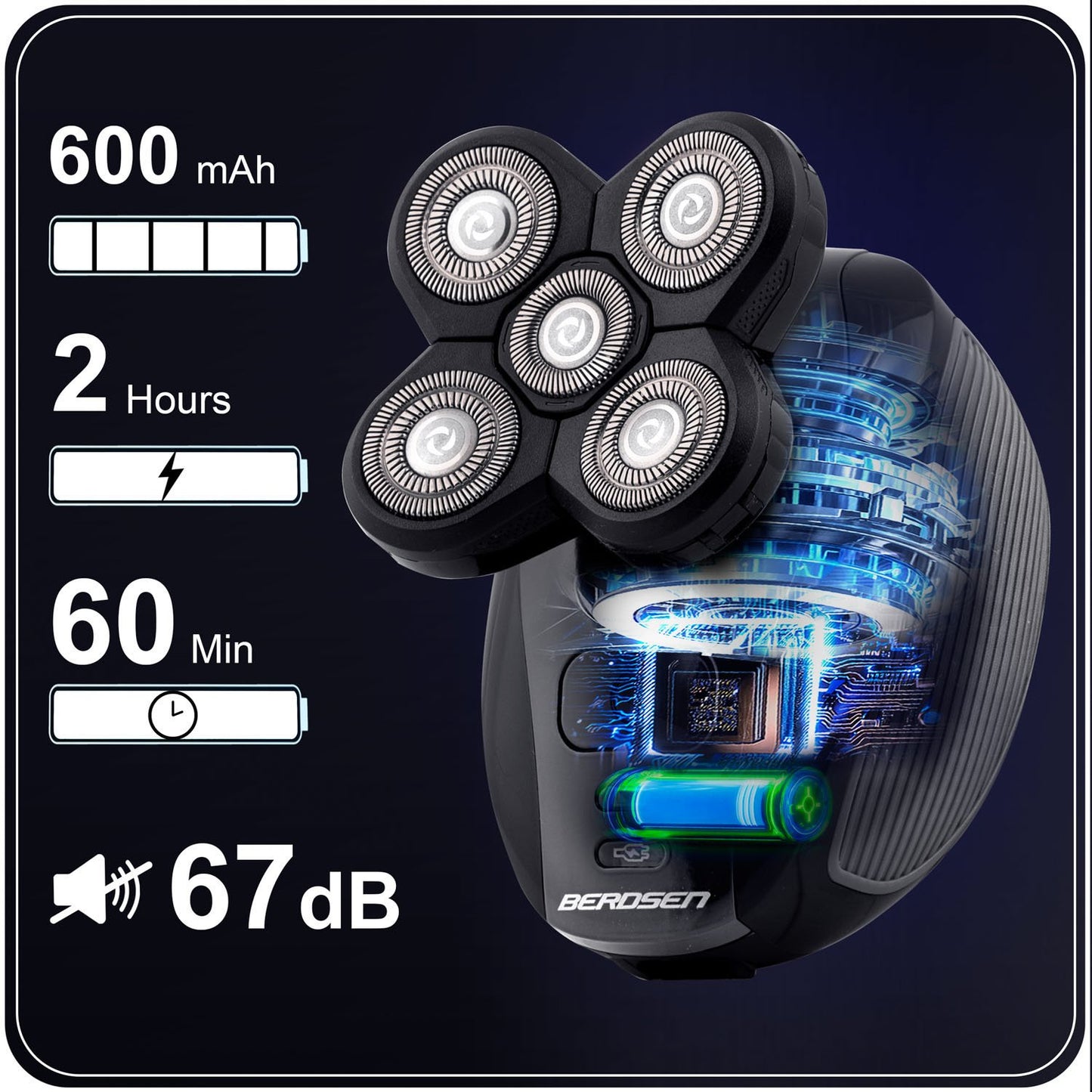 Berdsen BD-264 electric shaver, black