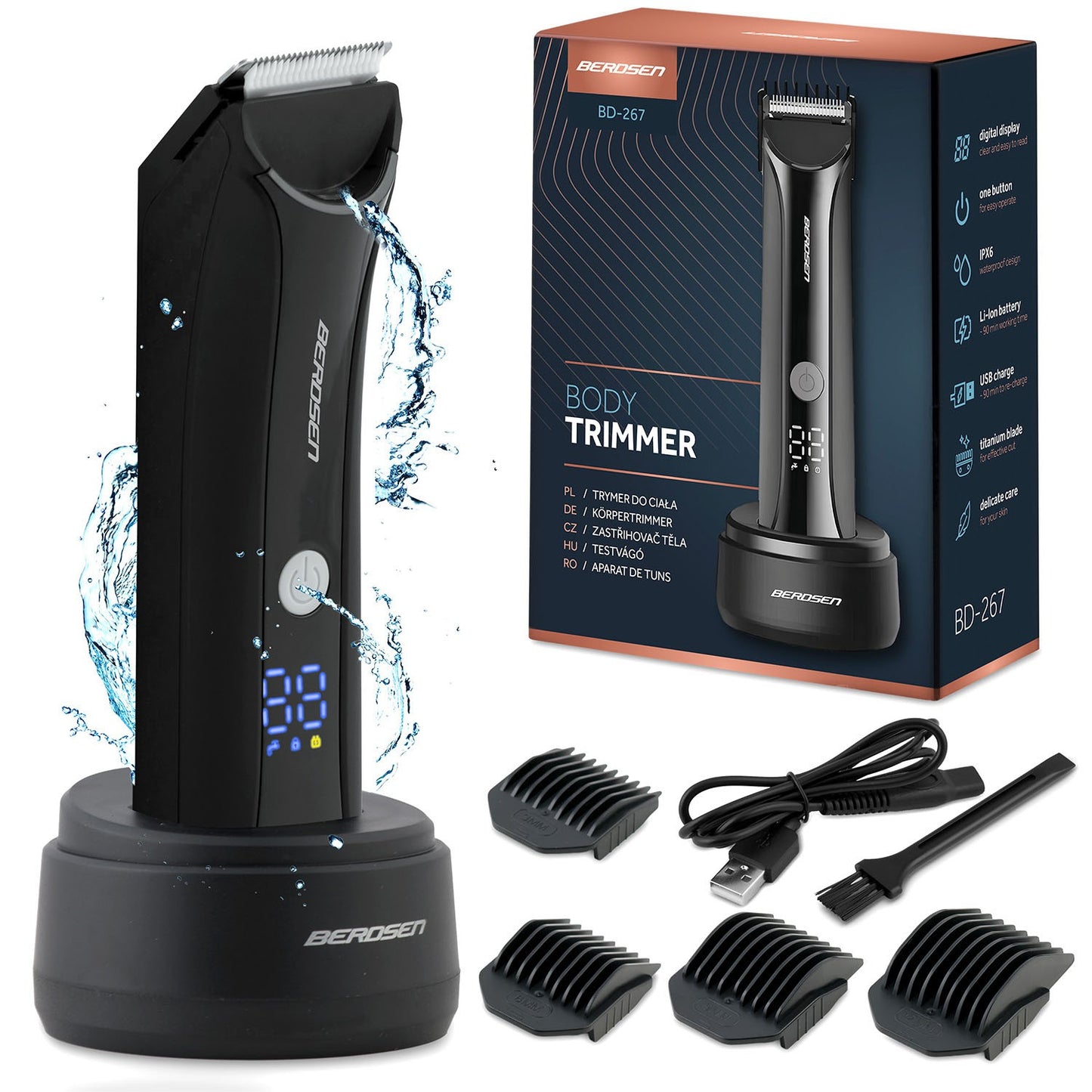 Berdsen BD-267 hair clipper, black