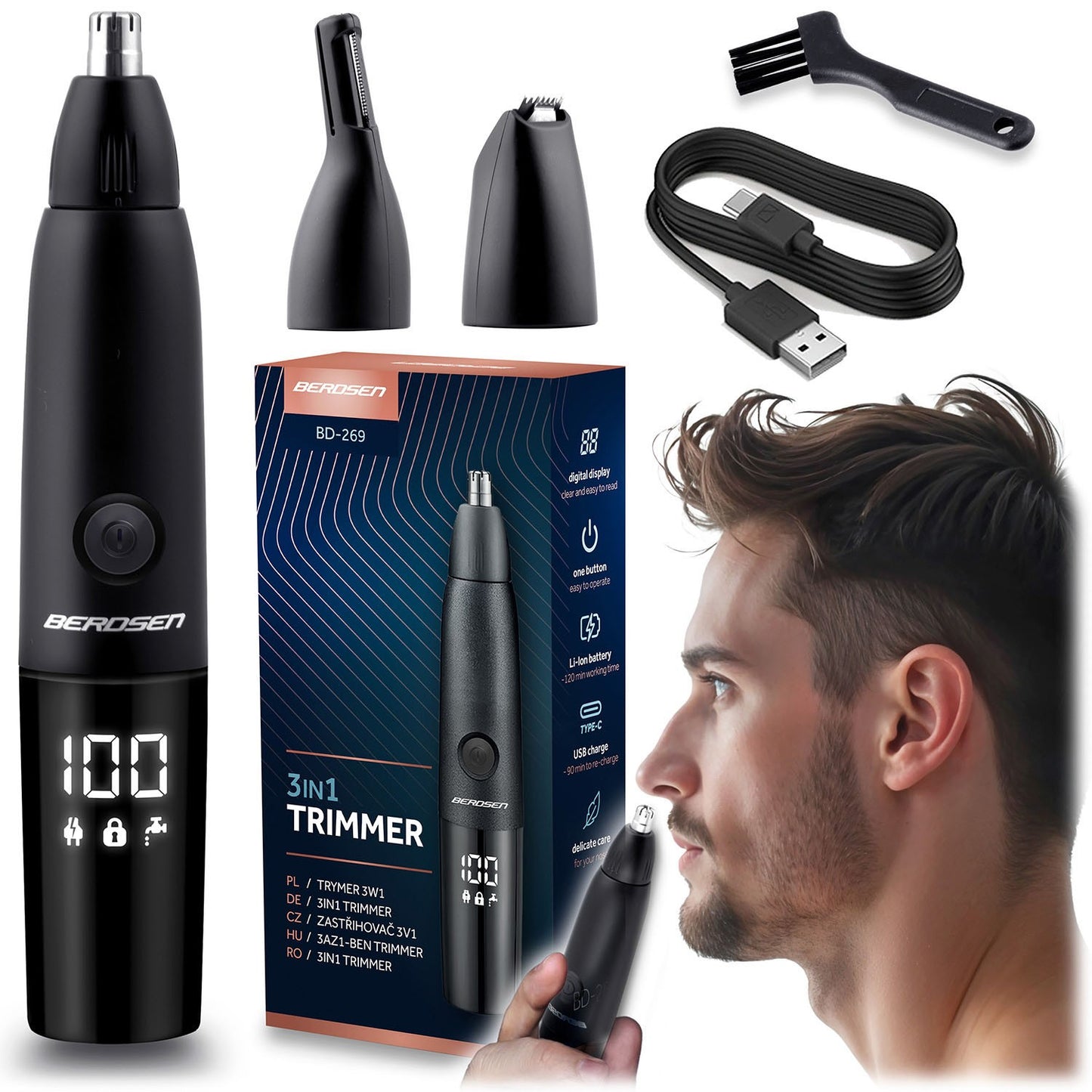 Berdsen BD-269 nose and ear trimmer, black