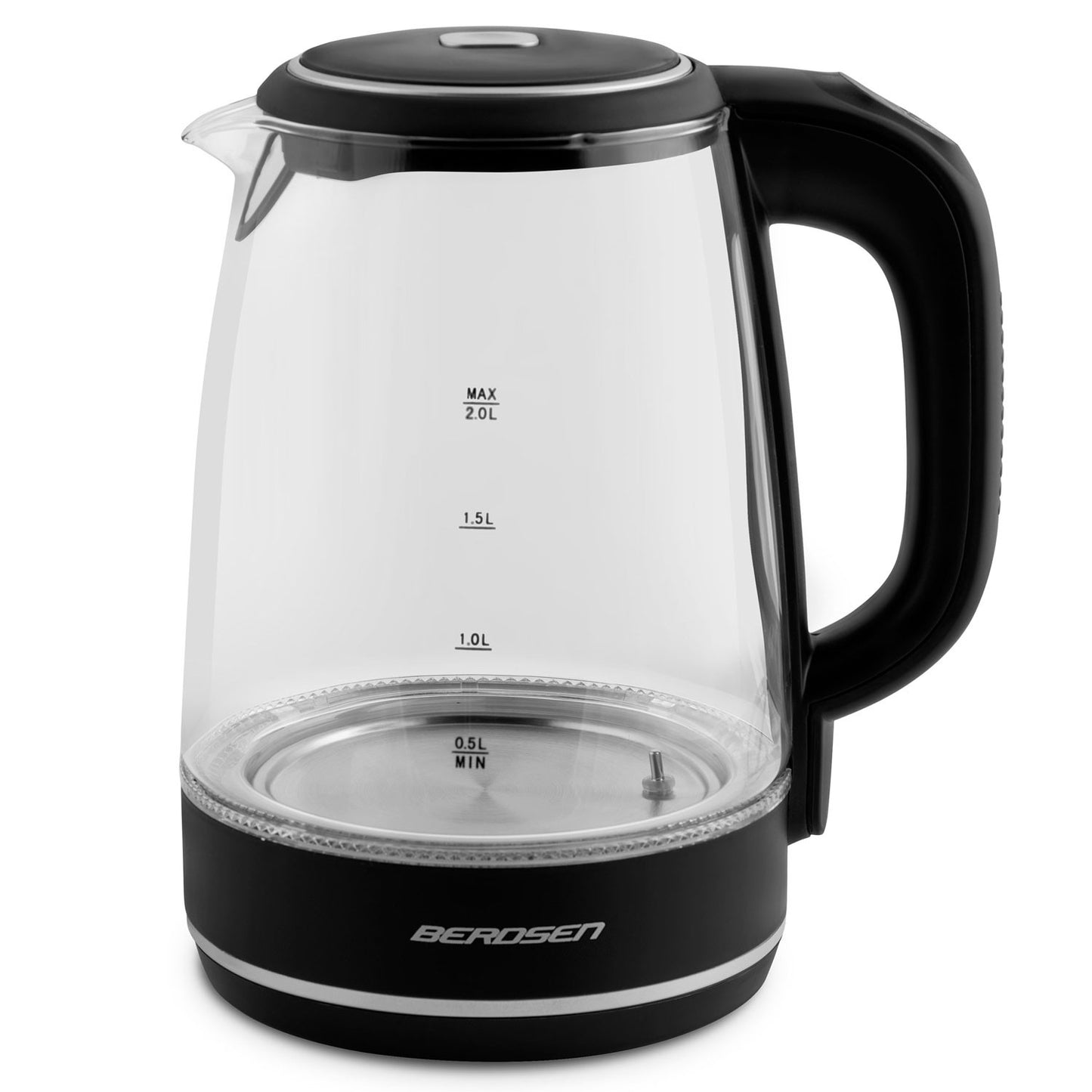 Berdsen BD-702 black glass electric kettle 2L