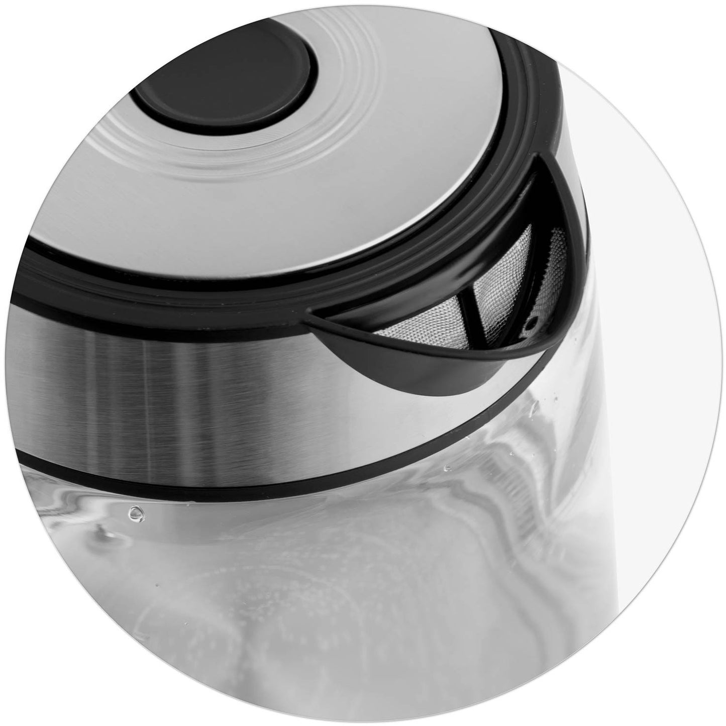 Berdsen BD-704 glass electric kettle 1.7L, black and silver