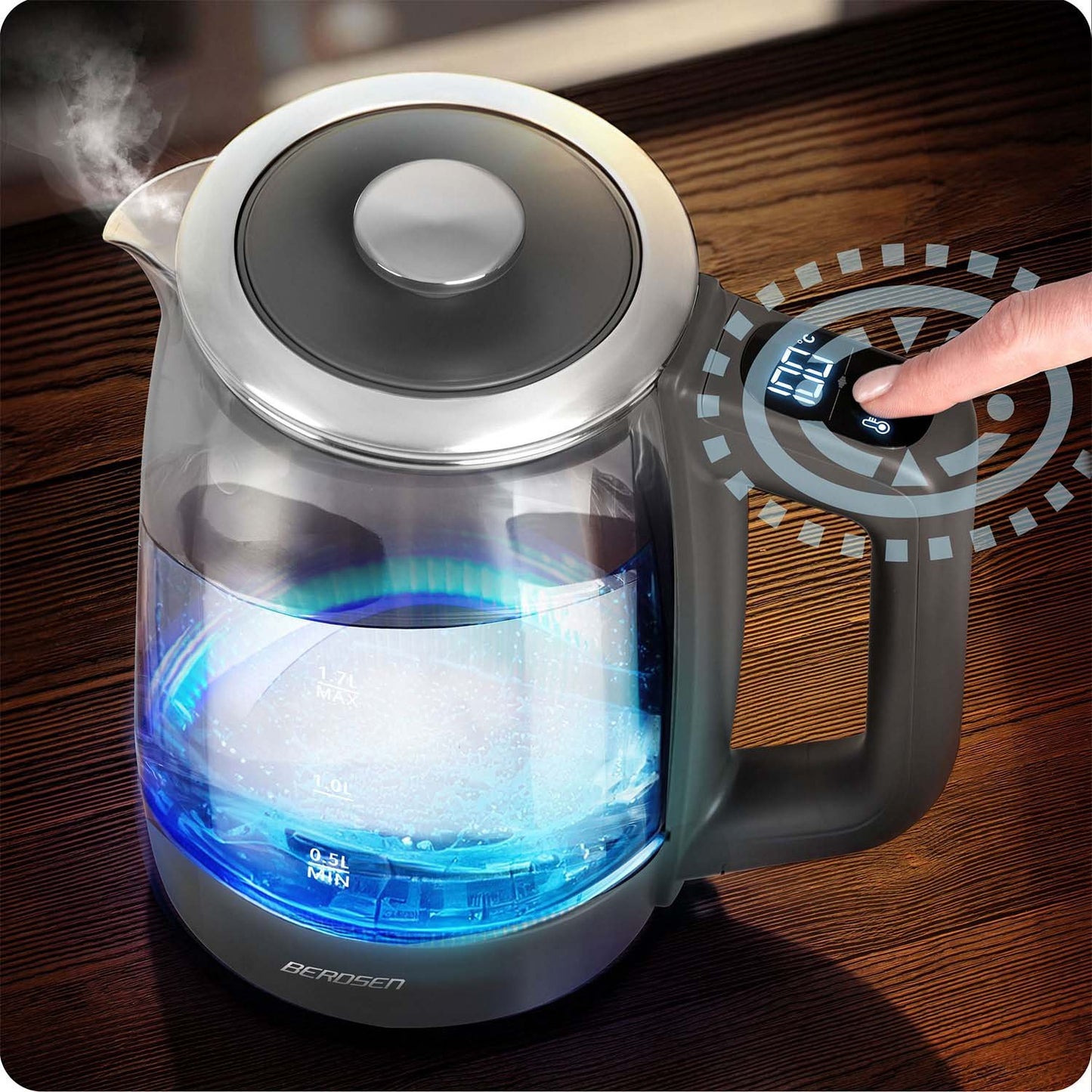 Berdsen BD-711 glass electric kettle 1.7l