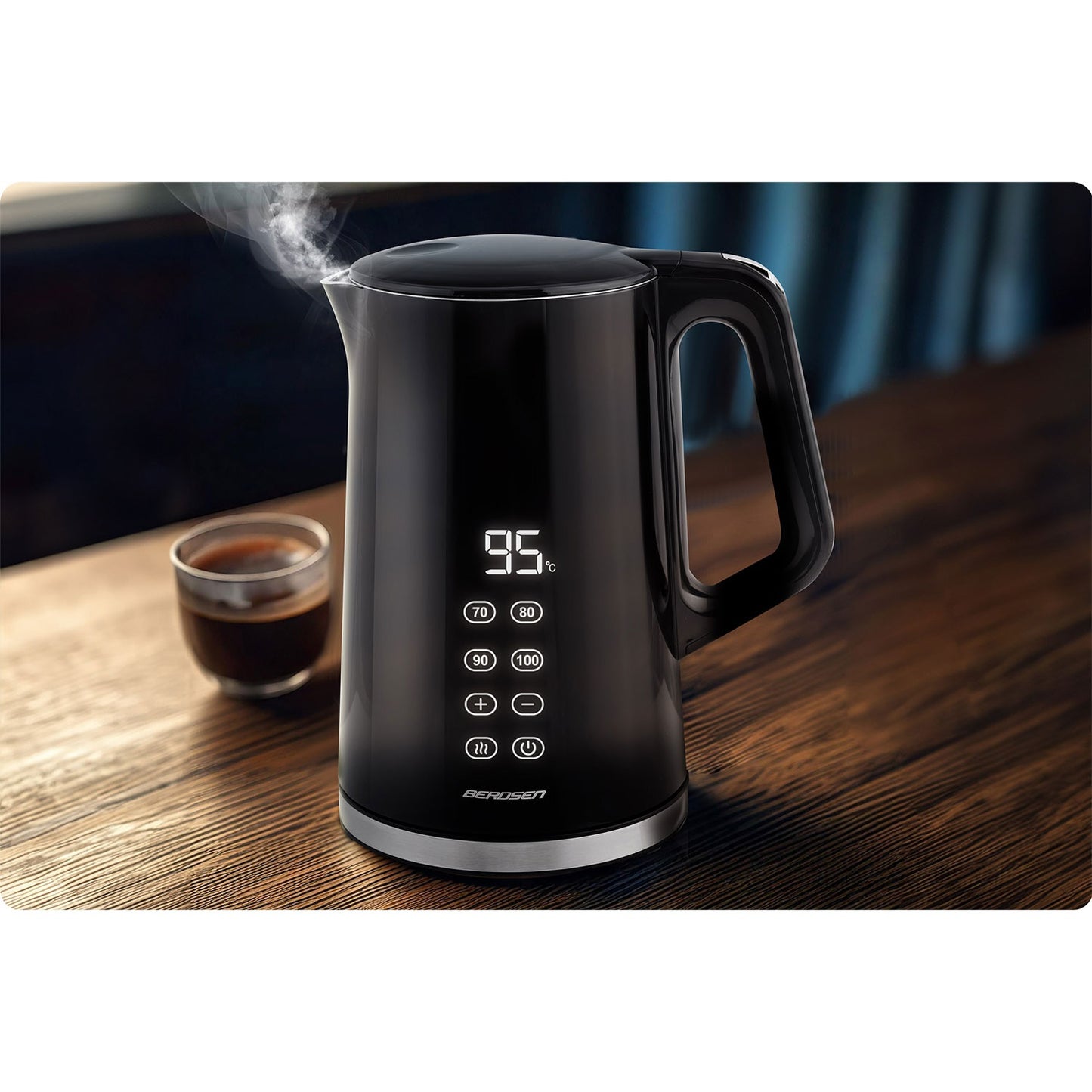 Berdsen BD-71 electric kettle 1.7l, black and silver