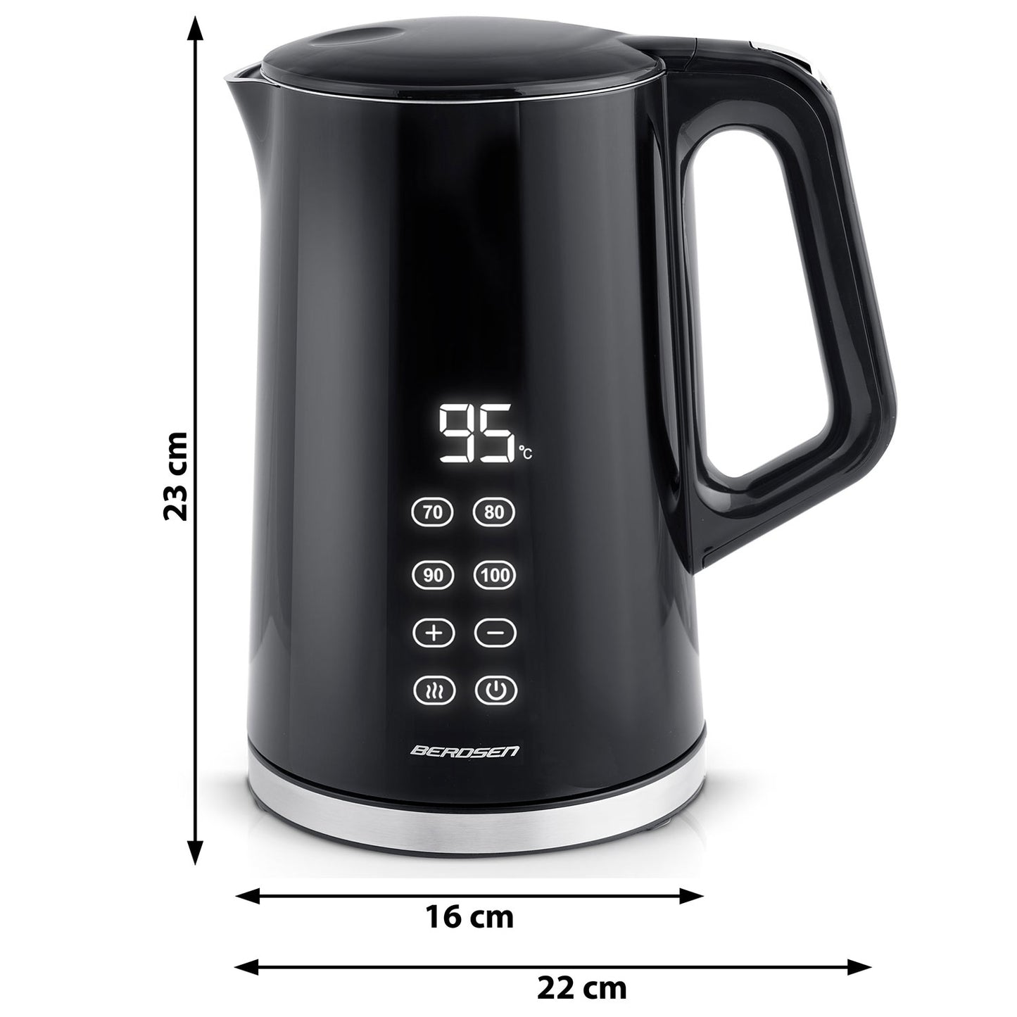 Berdsen BD-71 electric kettle 1.7l, black and silver