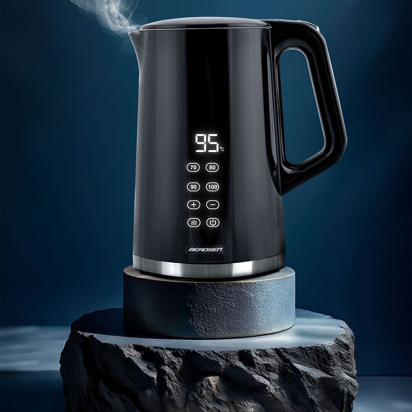 Berdsen BD-71 electric kettle 1.7l, black and silver