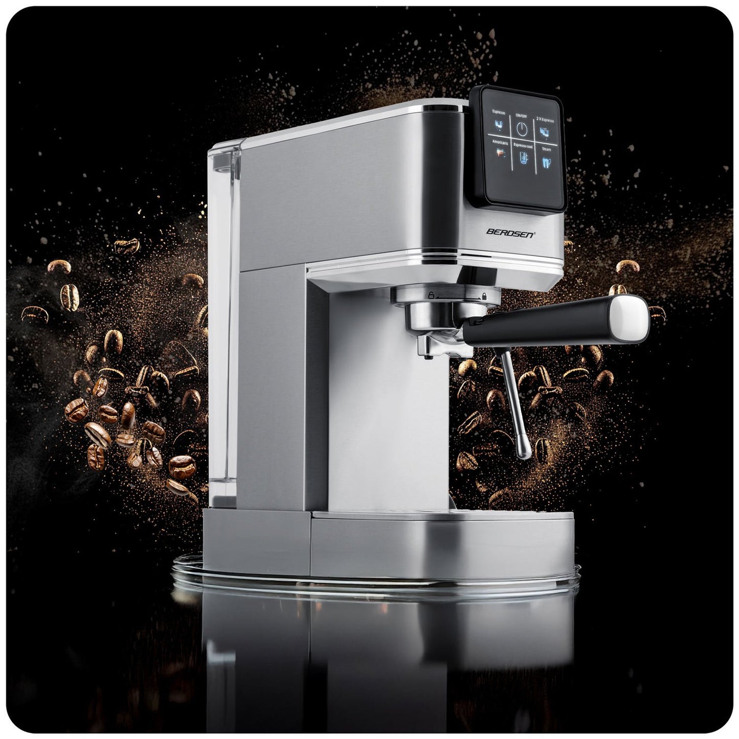 Berdsen BD-770 20 bar filter coffee machine, silver