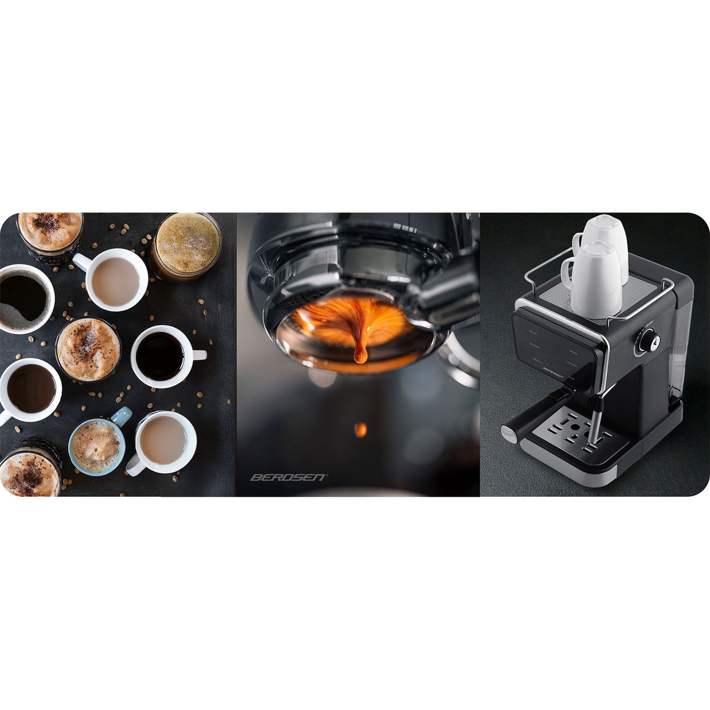 Berdsen BD-771 20 bar coffee machine, black